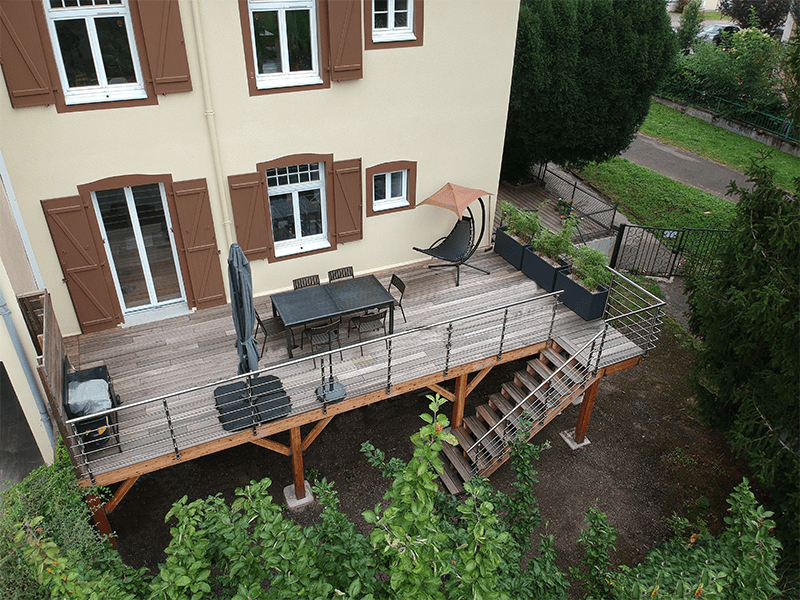 Terrasse Sur Pilotis En Bois Exotique Padouk Tereny